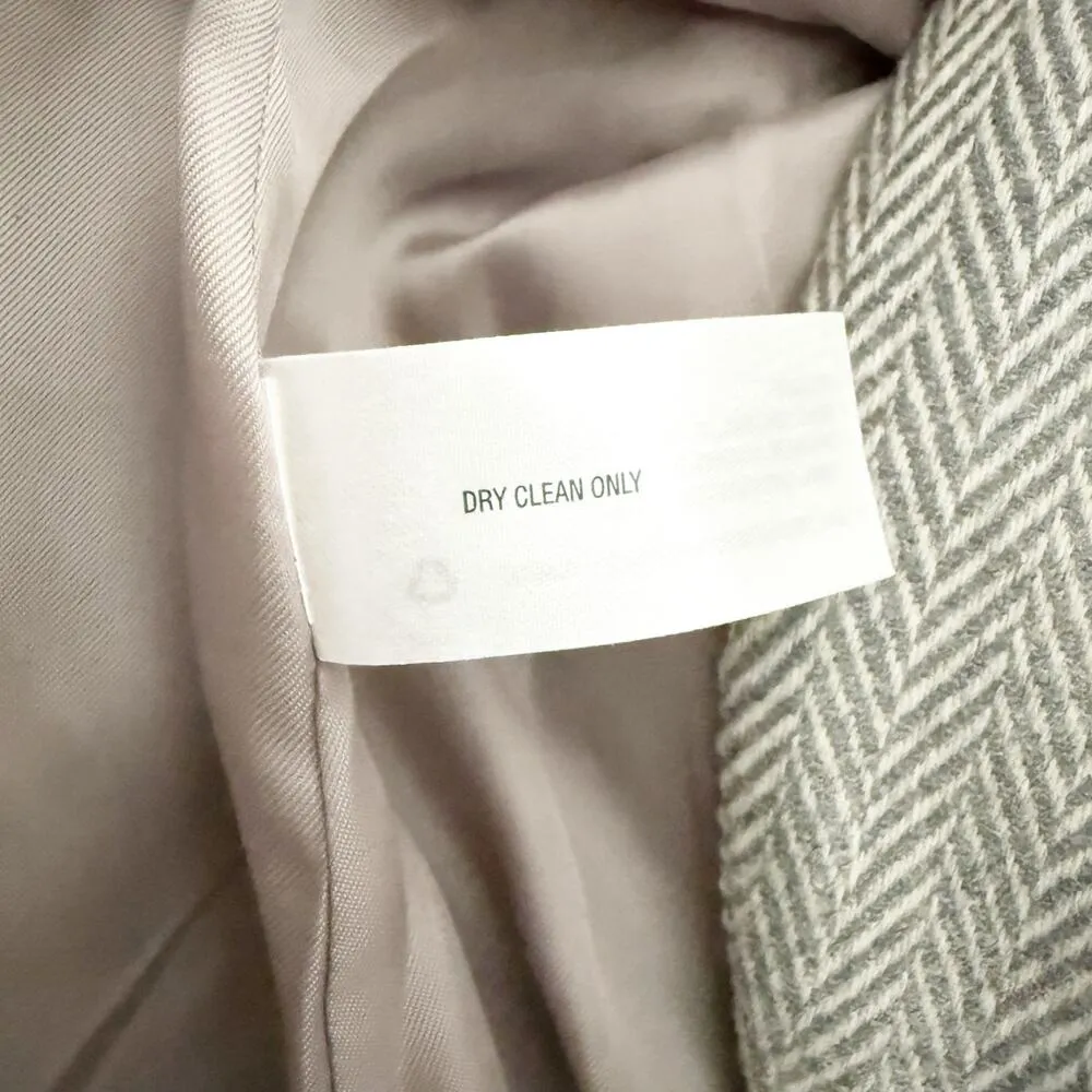 BANANA REPUBLIC | Herringbone Academy Blazer Gray White Wool Blend | Size 2 - Image 9