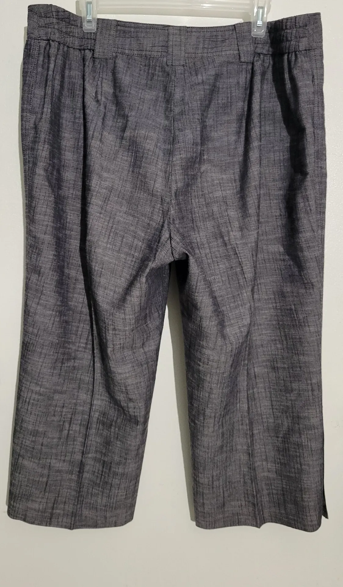 Stretch Gray Cropped Pants size 18W Grey Capri Pants Elastic Easy Dress - Image 4