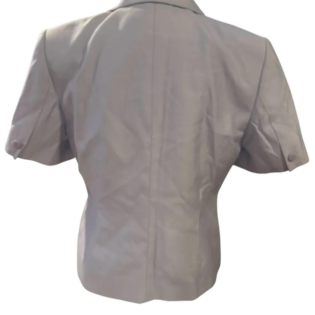 Sag Harbor Lilac Short Sleeve Button Up Blazer Size 10 Purple - Image 7