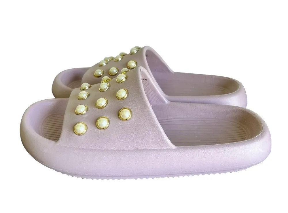 Kenneth Cole New York Mello Eva Pearl Women's Blush Slide Size 8 #B1416 Pink - Image 5