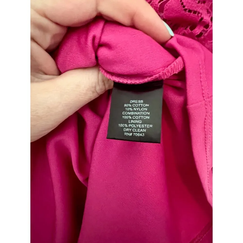 Pink Lace Floral Dress With Removable Layer Size Small - Image 7