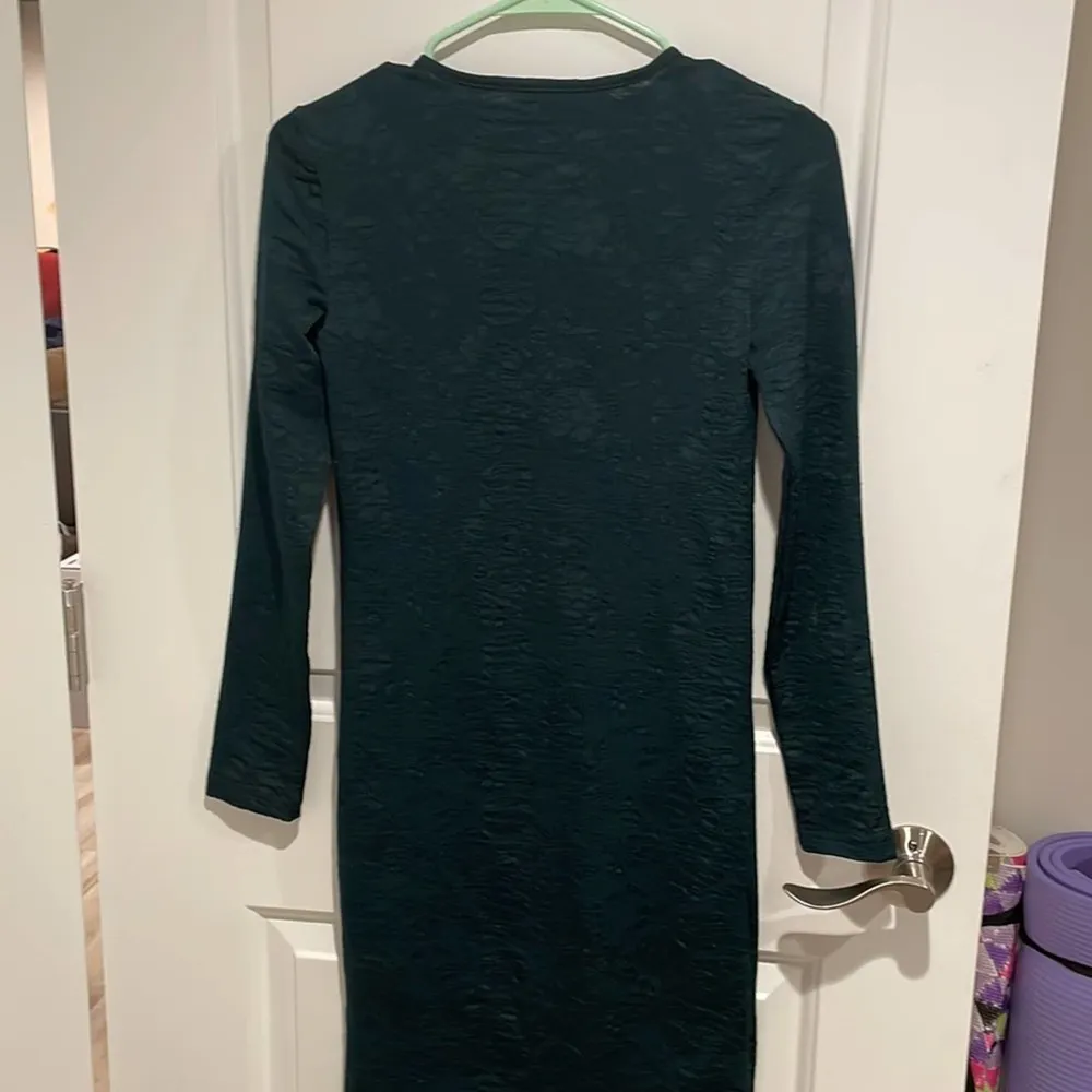 Topshop long sleeve bodycon green rose floral dress 4 - Image 6