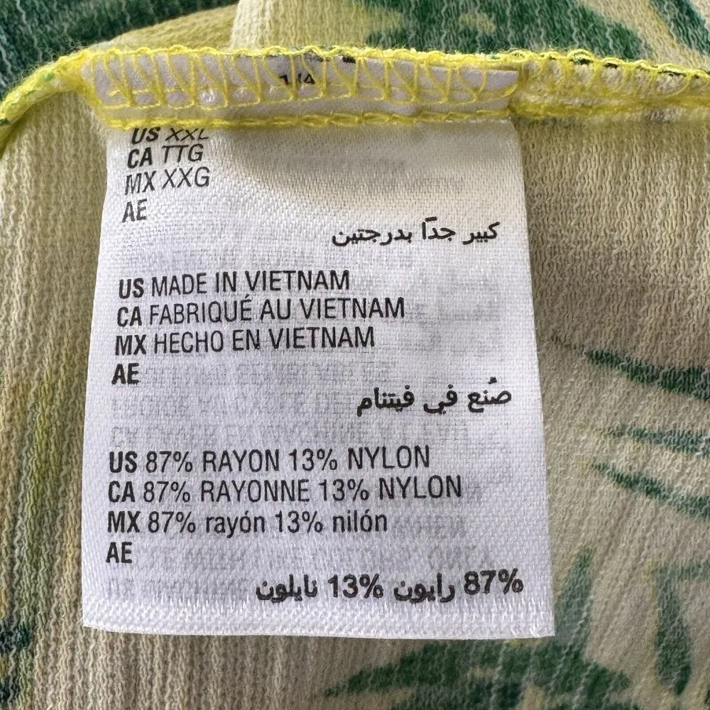 INC International Concepts XX-Large Top Leaf Print Ruffled Flutter Sleeves Multi - Image 8