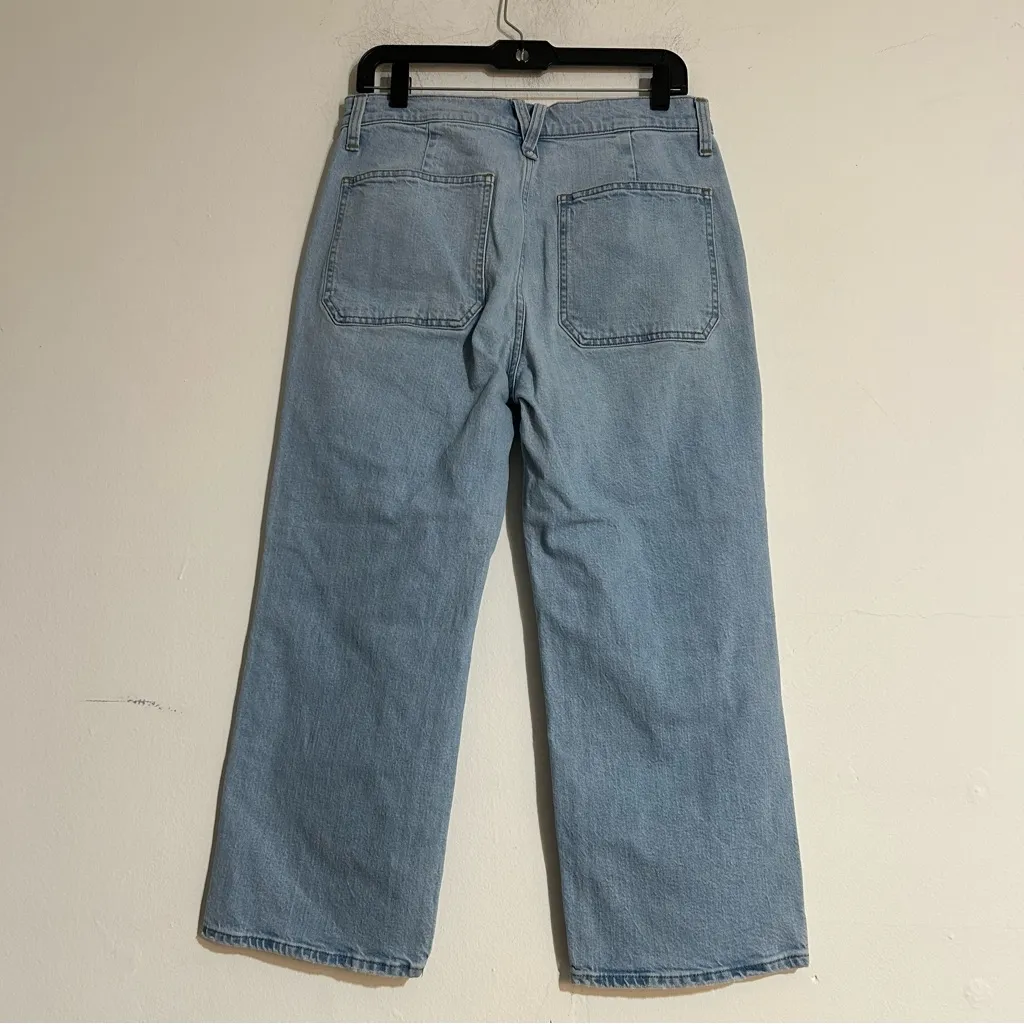 J. Crew Sailor Slim Wide-Leg Jeans in Clear Skies Wash Size 29 Petite - Image 4