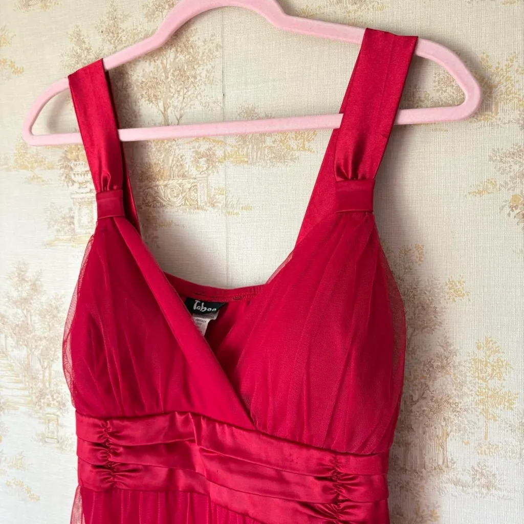 Vintage Y2K Taboo red chiffon gold glitter embellished mini babydoll party dress Size 1X - Image 4