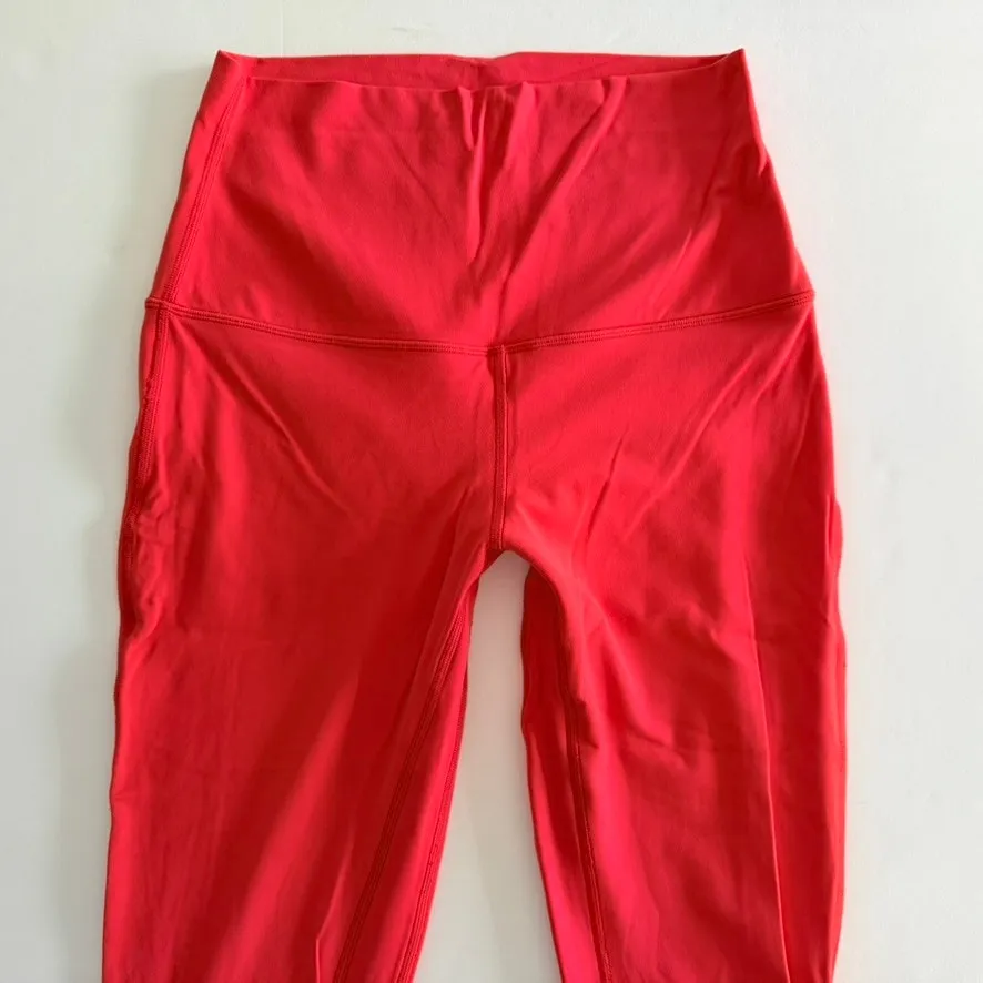 Lululemon Align Super-High-Rise Pant 28" Love Red Neon Coral Size 8 Yoga Gym - Image 5