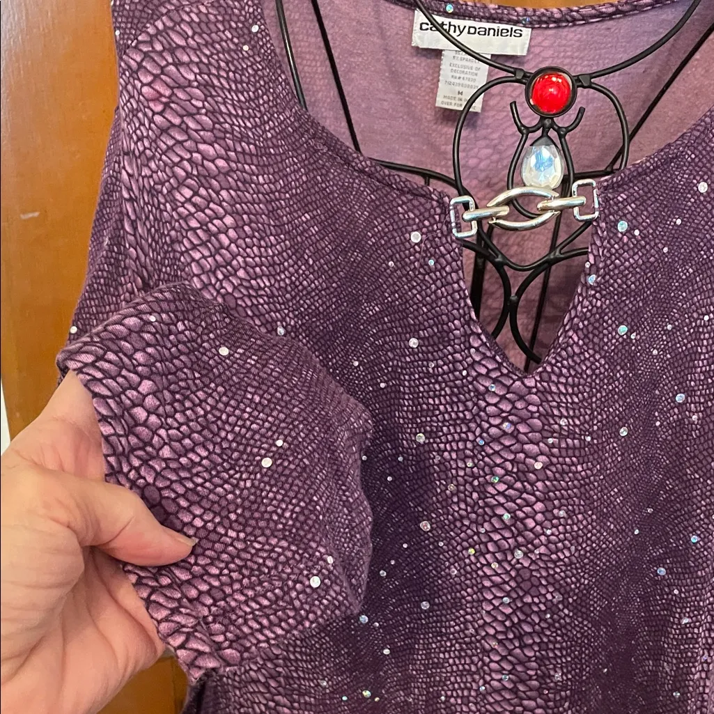 💖💖💖BOGOHO 💖💖💖Sparkling Purple Blouse-Medium - Image 8