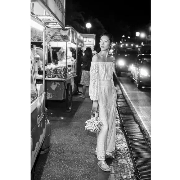 Farm Rio Elliot Off The‎ Shoulder Lace Cream Boho Jumpsuit Size XS - Image 4