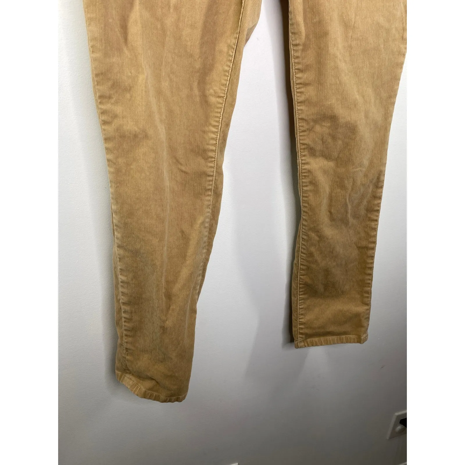 Lands' End Mid Rise Slim Tan Khaki Cotton Blend Corduroy Pants Women's Size 14 - Image 4