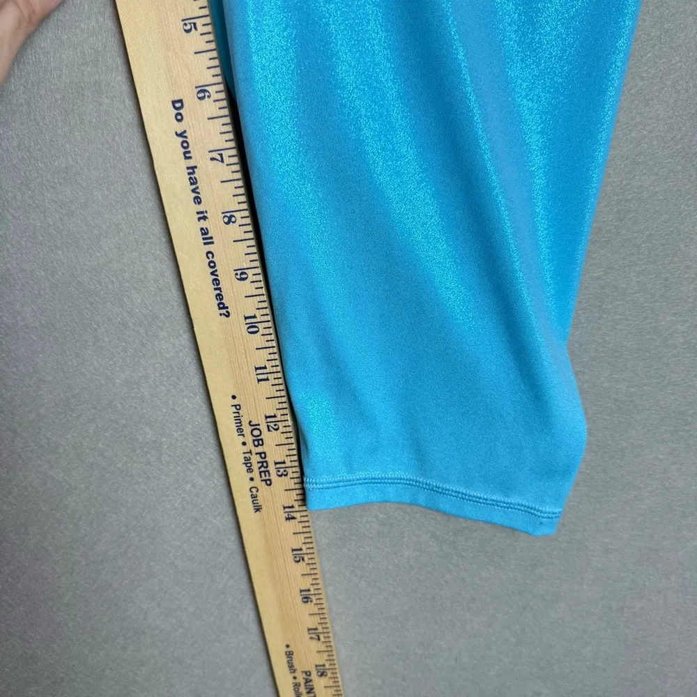 Offline By Aerie Real Me Crop High Rise Yoga Pants Blue Shine size L - Image 10