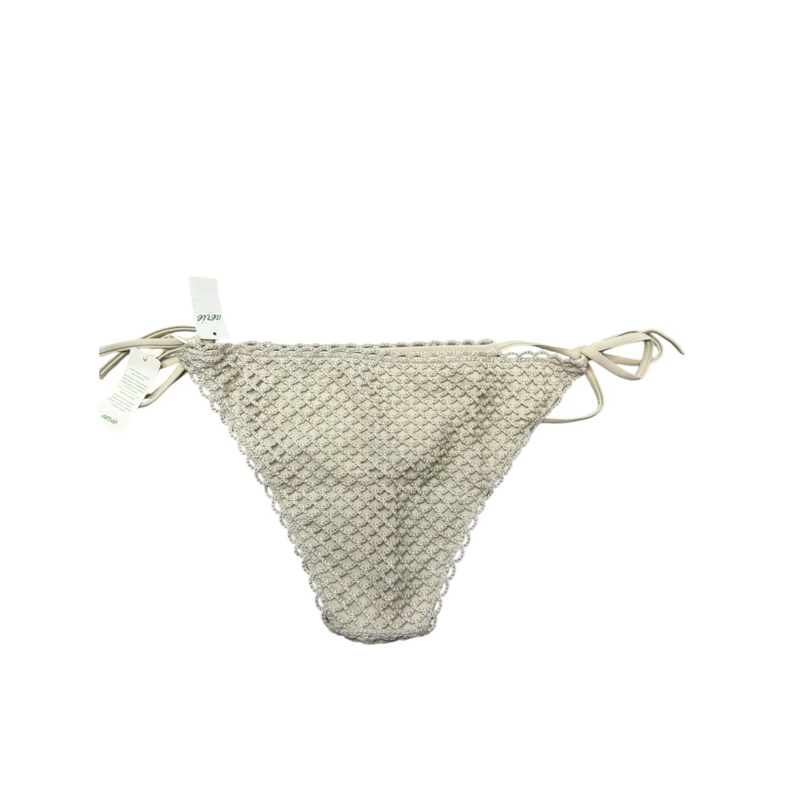NWT Aerie The Sunbun Cloudweave Crochet Bikini Bottom Women S Cream Cottage Boho - Image 4