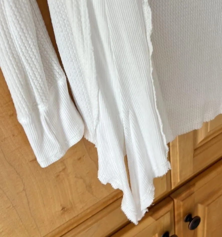 BKE White Waffle Knit Long Sleeve Top - Image 5