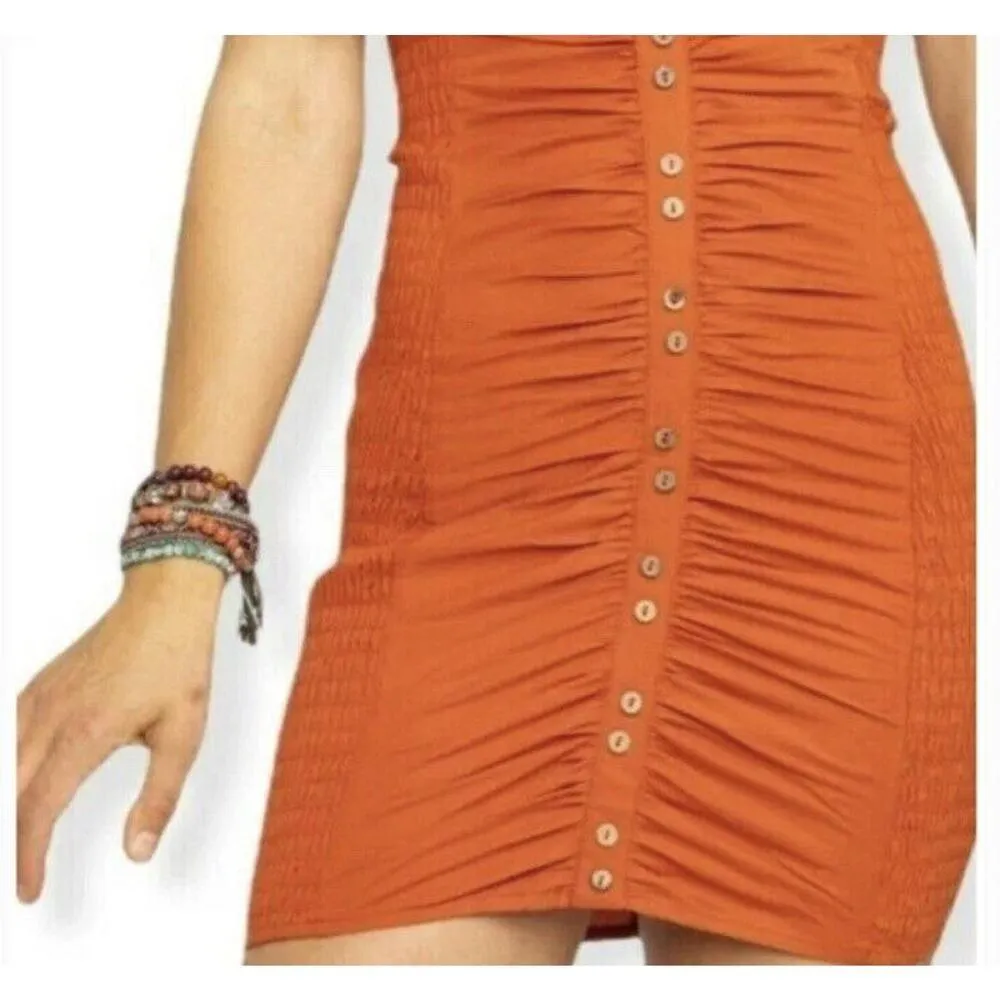 Free People Hold On Halter Mini Solid Red XS - Image 3