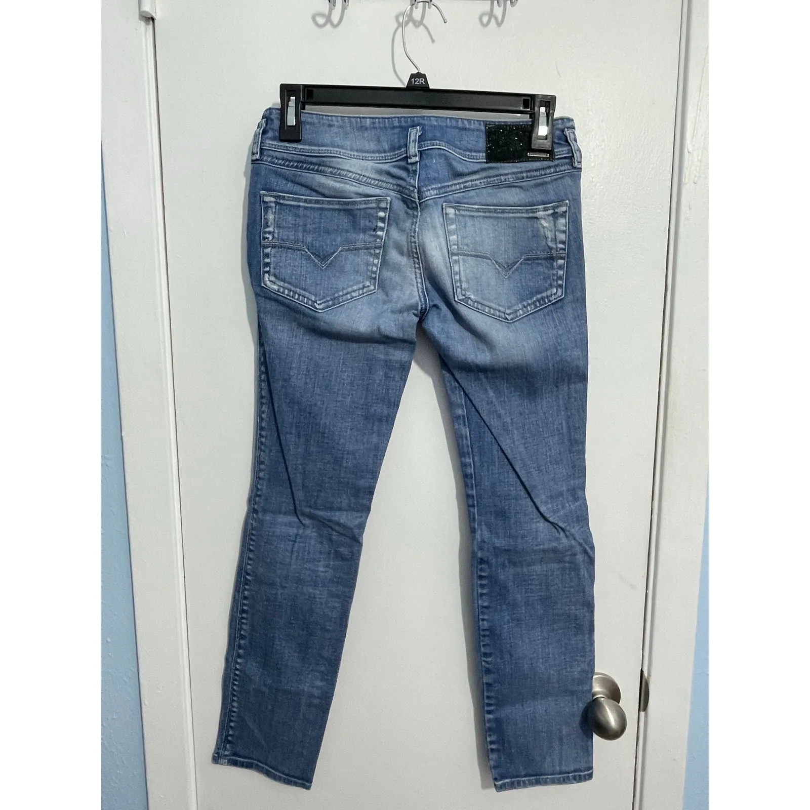 Diesel Hushy Jeans Size 26 Low Rise Slim Patch Pockets Y2K Style Ankle Straight - Image 6