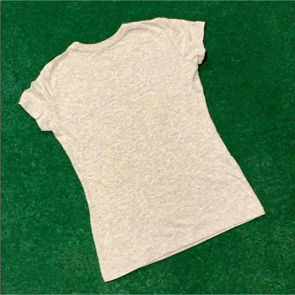 Adidas Soft Heather Gray Graphic Logo Tee with Blue Logo - Image 3