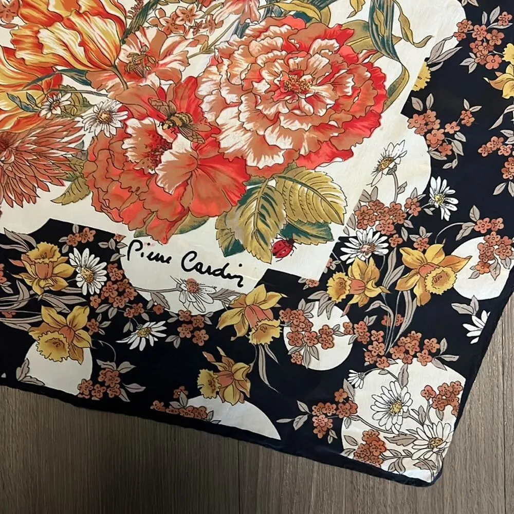 Pierre Cardin Floral Scarf Boho Lightweight Squared - Image 5