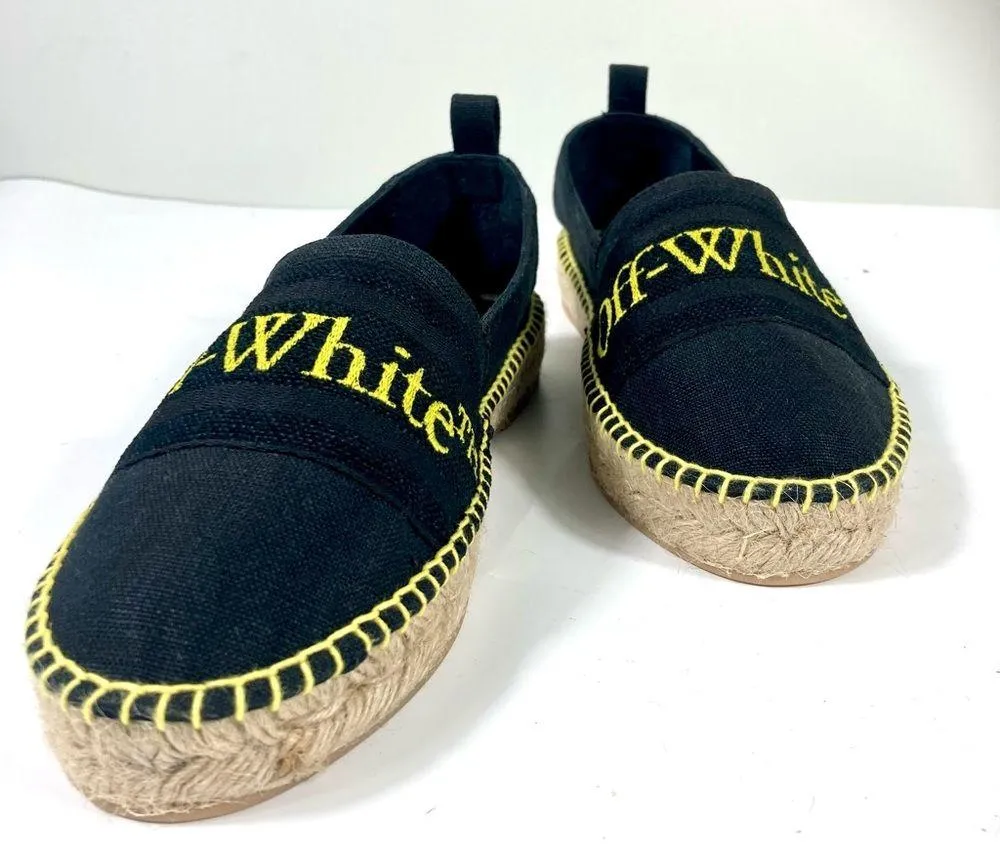 Off-White Bookish Logo Espadrille Black Size 38 NEW - Image 7