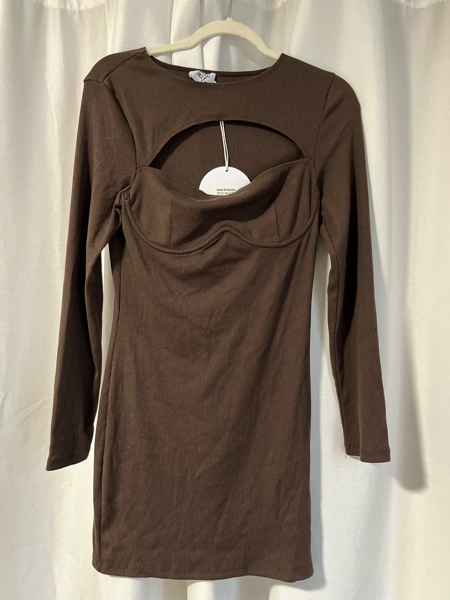 Princess Polly Dress Long Sleeve Mini brown - Image 2