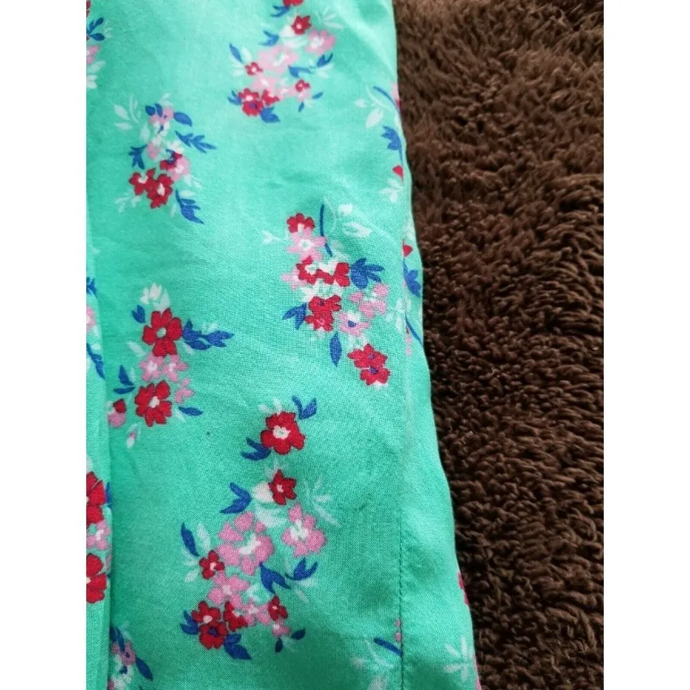 Hollister Women's Beach Summer Crop Tank Top Size (S) Green Floral Open Back - Image 6