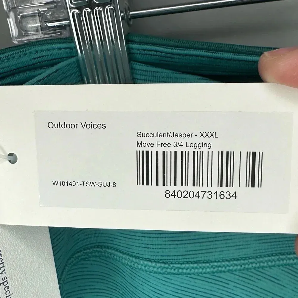 NWT Outdoor Voices Move Free 3/4 Leggings Succulent/Jasper Size XXXL - Image 6