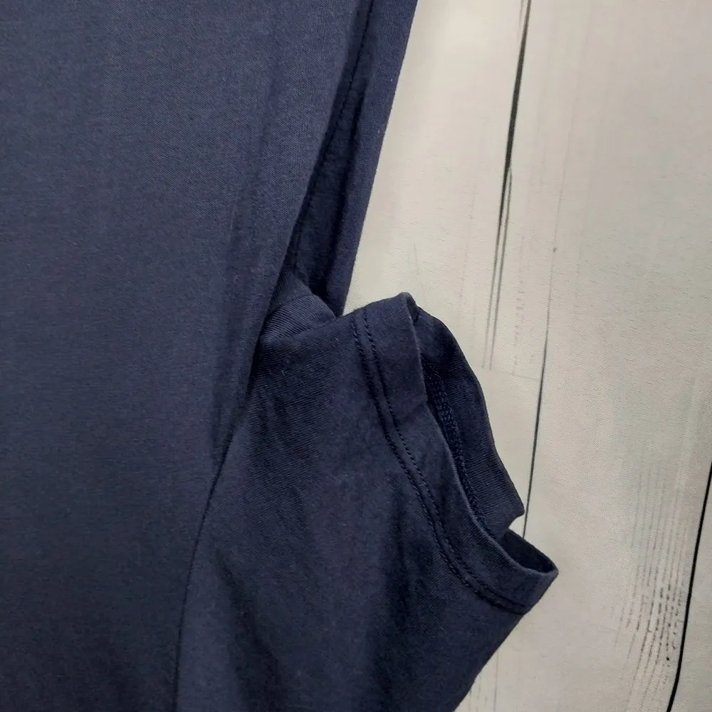 Quince Women's Cotton Modal Navy V-Neck Top - Image 4