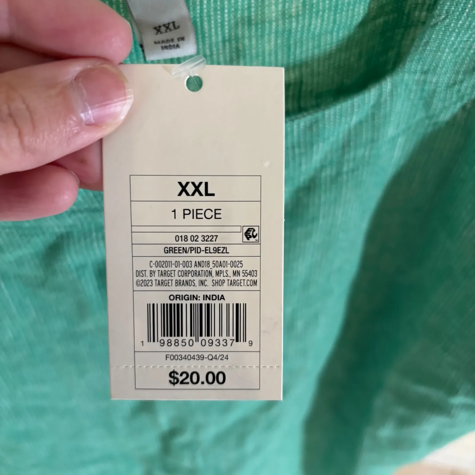 A New Day NWT Women's Linen Tank Top Green Striped Top XXL - Image 6