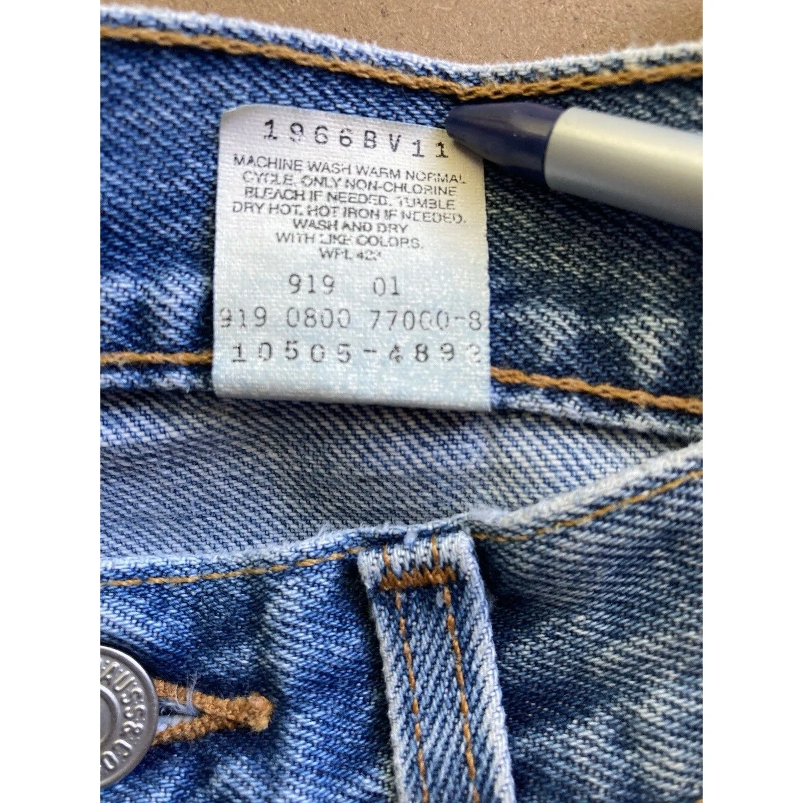 Levi’s 505 Vintage 7 JR M 28x32 Denim Jeans Reg Straight Leg Cotton Y2K (2000) - Image 10