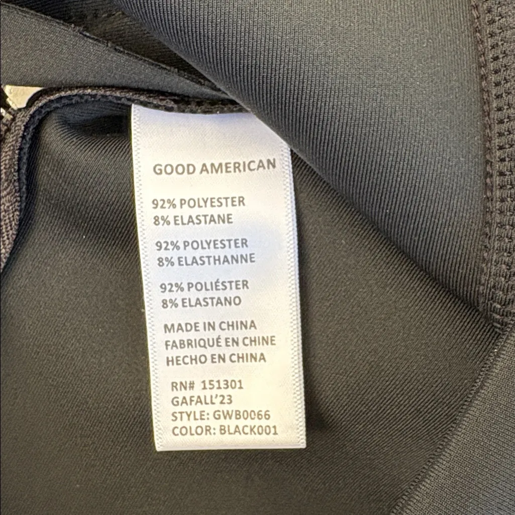 NWT Good American Good Waist High Rise Ankle Zip Scuba Pants Black Size Small - Image 7