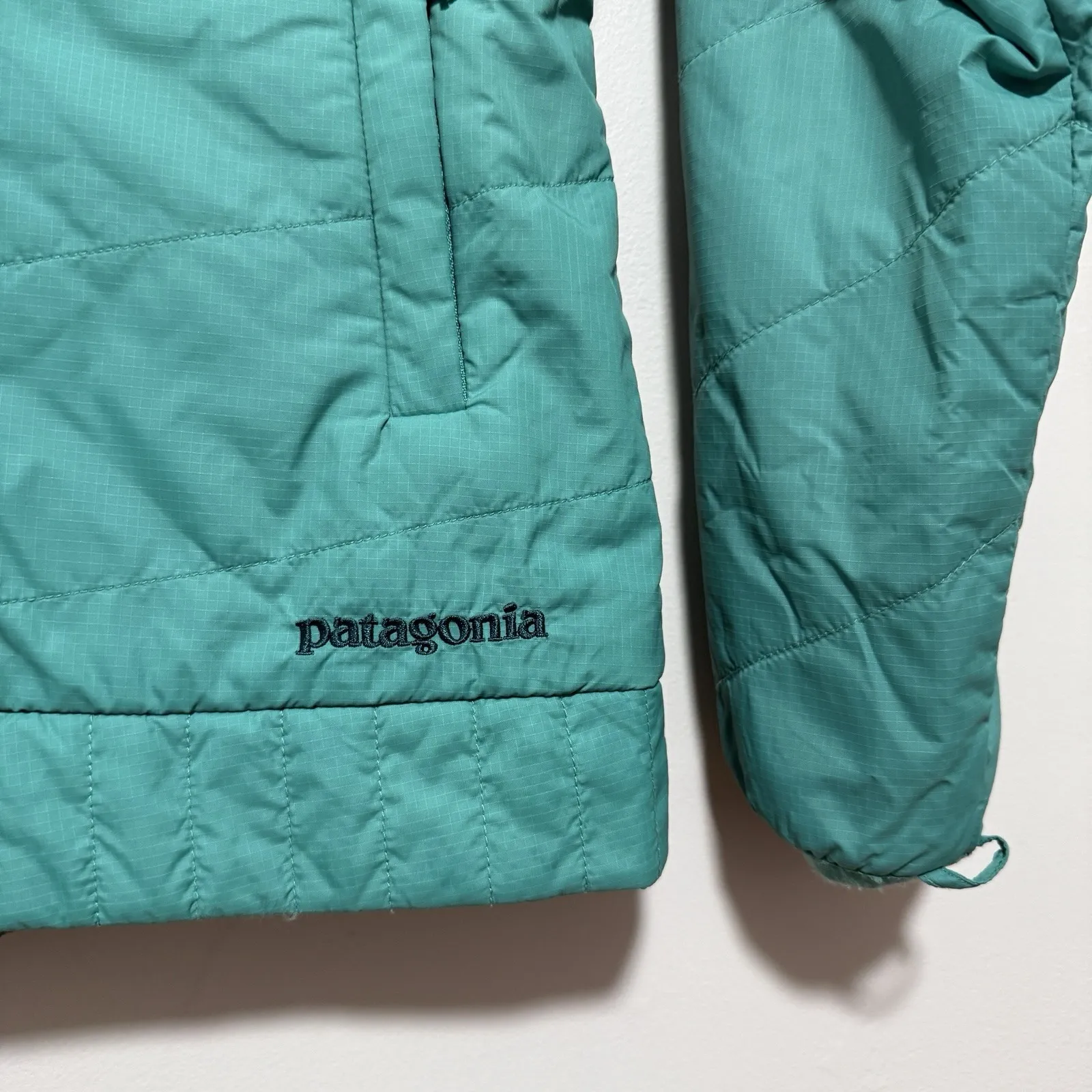 Patagonia Teal Green Softshell Quilted Jacket Size XS - Image 2