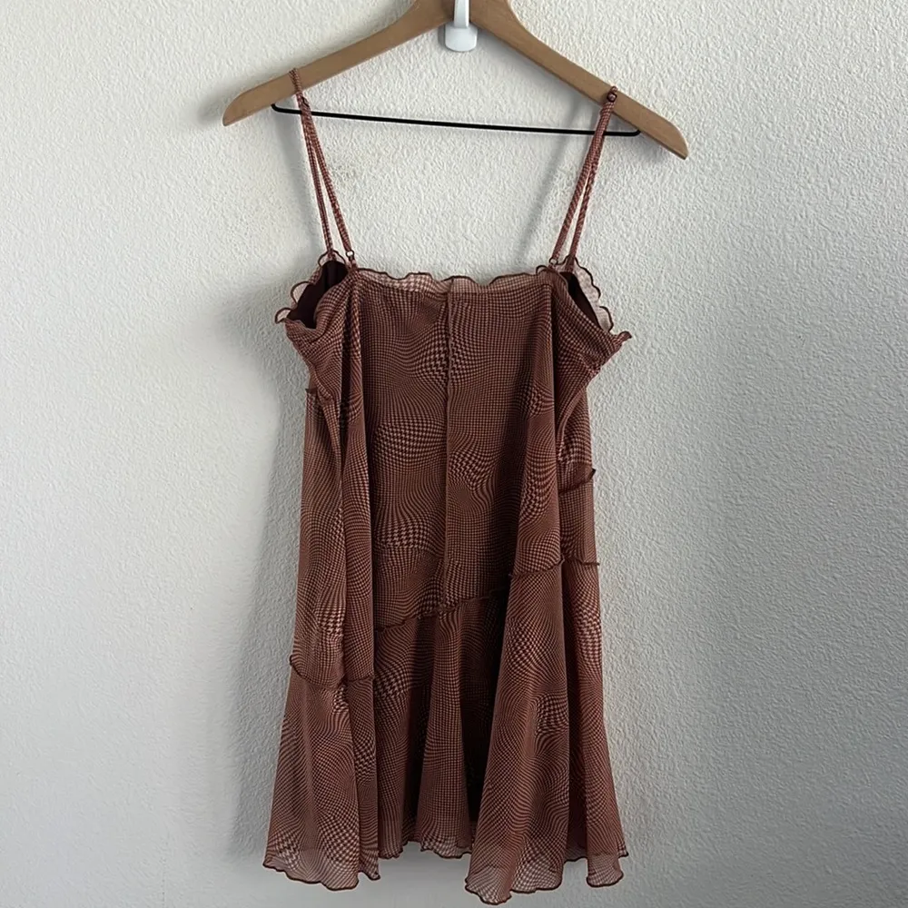 Urban Outfitters Moxie Brown and Tan Dress Medium - Image 3