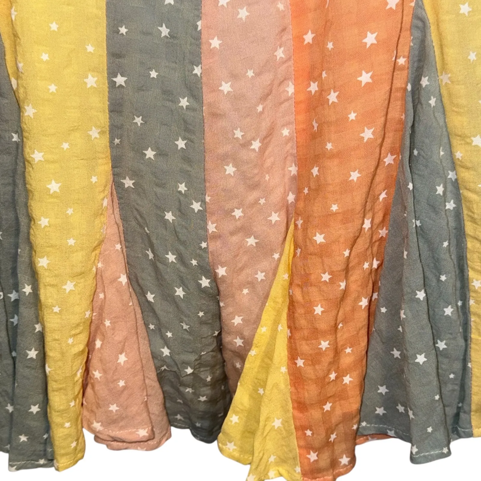 STORIA Star Patchwork Print Lined Adjustable Strap Drawstring Waist Romper Small - Image 8