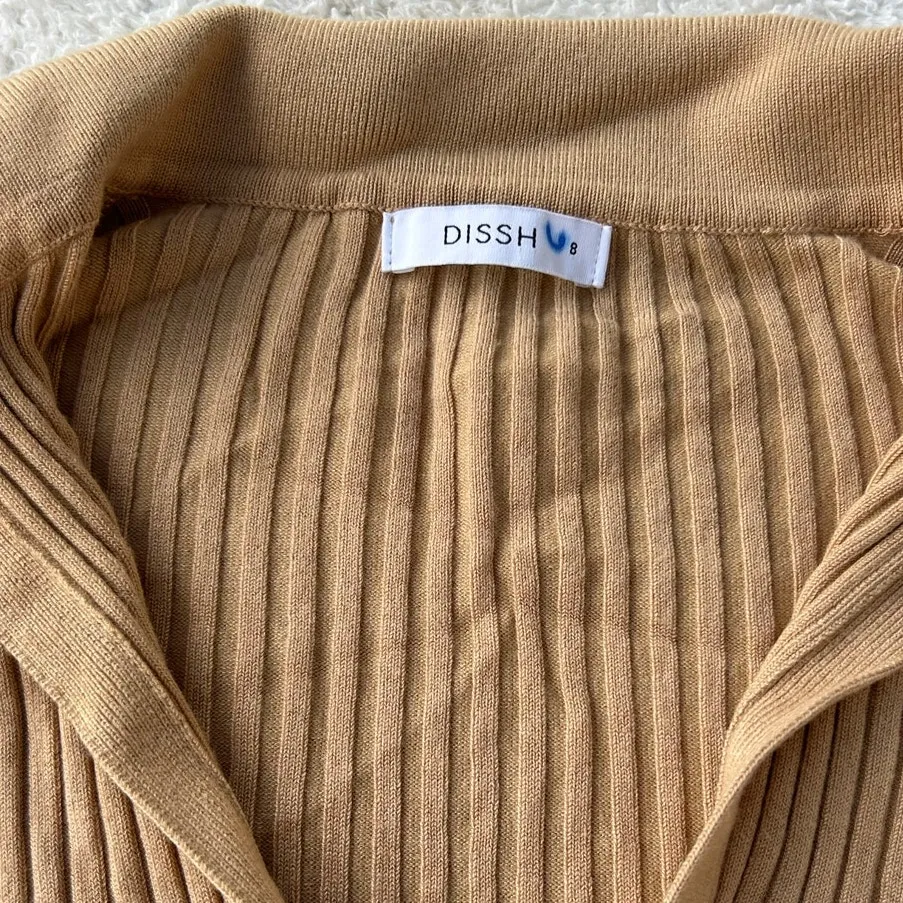 Dissh Tan Collared Top Size 8 Brown Size M - Image 4