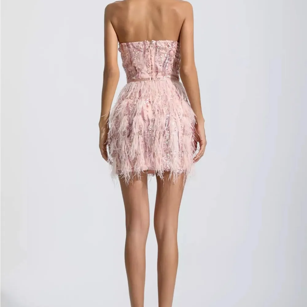 Pink Tassel Tube Top Mini Dress Size 6 - Image 5