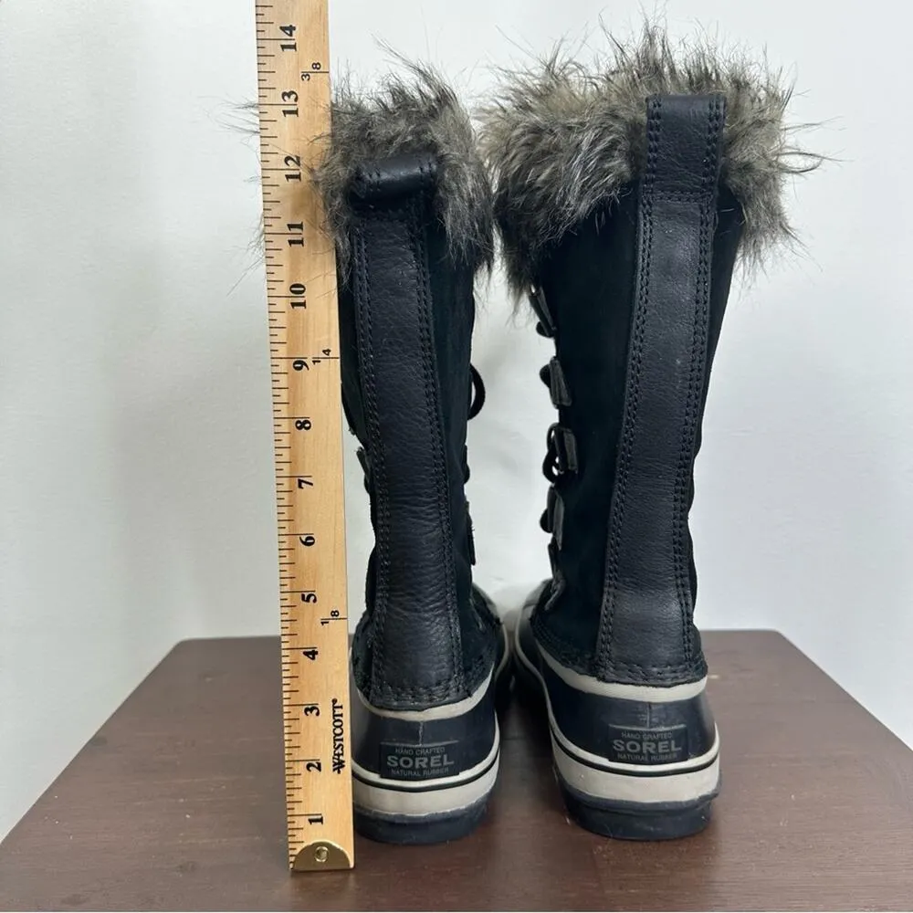 Sorel Women’s Size 8 Joan Of Arctic Lace Up Faux Fur Cuff Black Winter Boots - Image 11