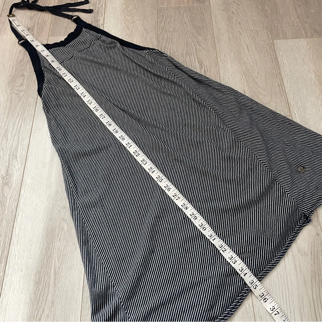 Diesel Halter Dress striped low back mini womens Navy Blue (large) streetwear - Image 3