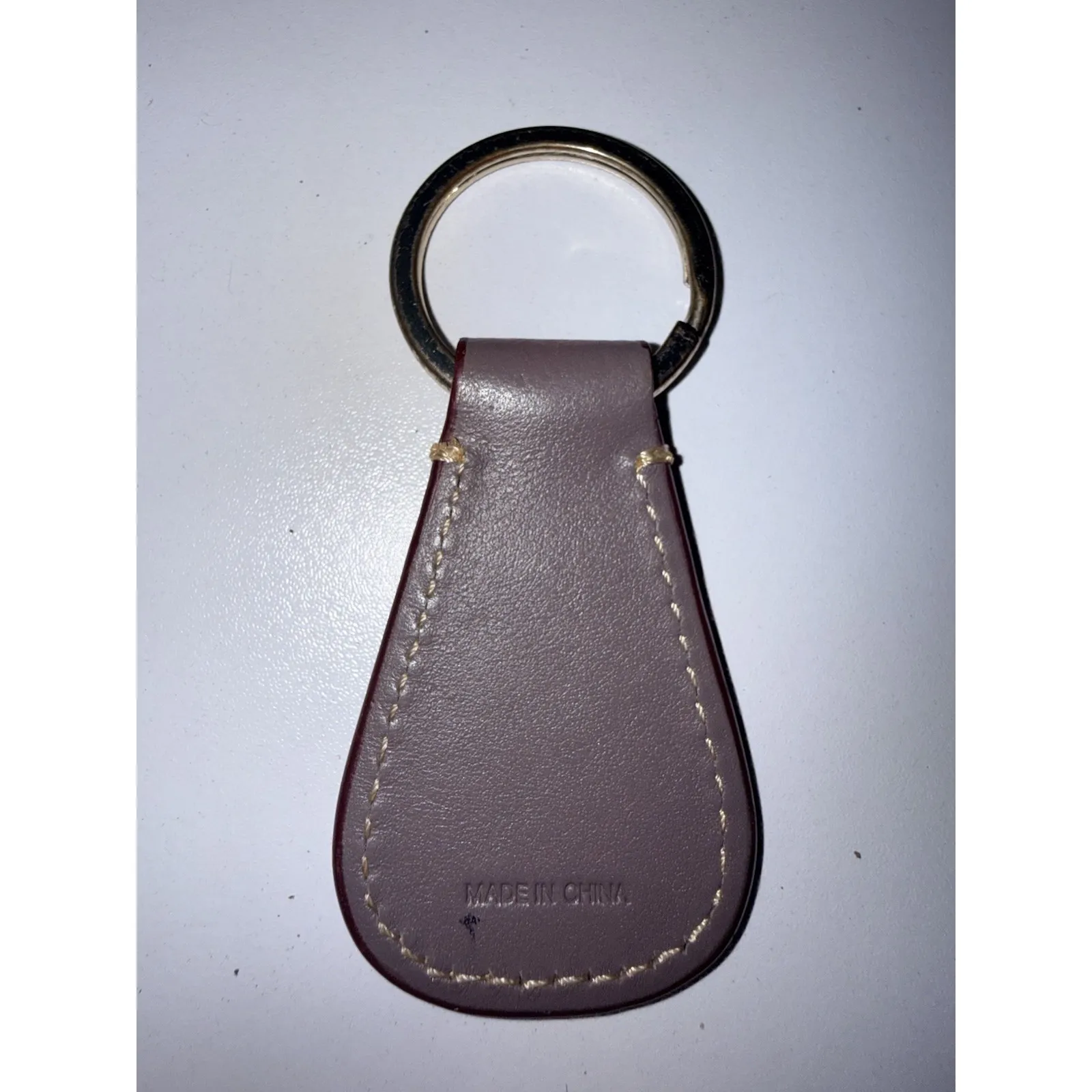 DOONEY & BOURKE Leather Keychain Fob DB Embossed Gray Keyring - Image 3