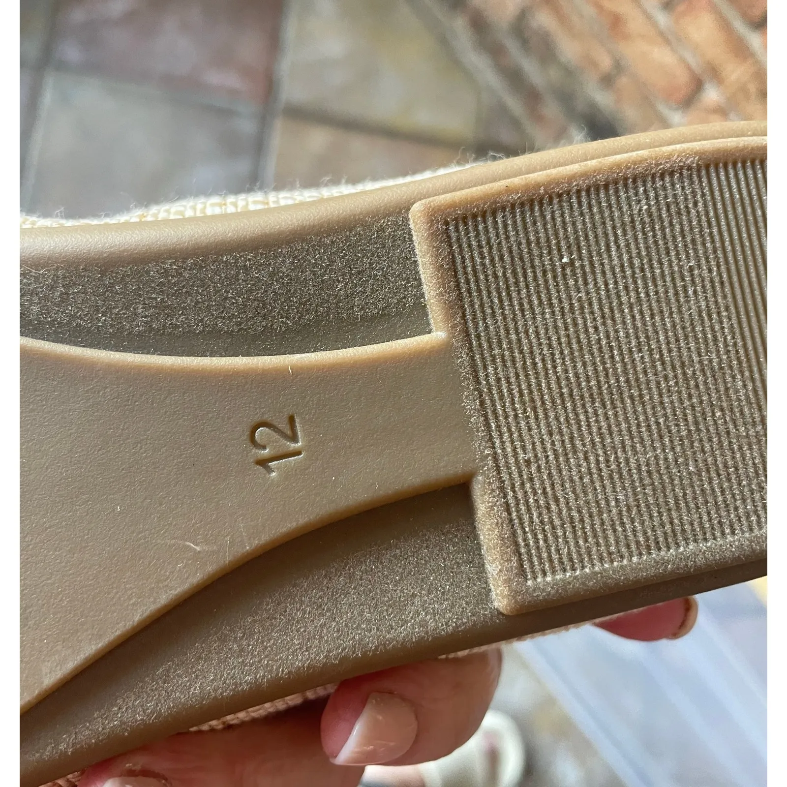 Aerosoles Betunia Womens Size 12 Flats Beige Textured Fabric Slip On NEW - Image 6