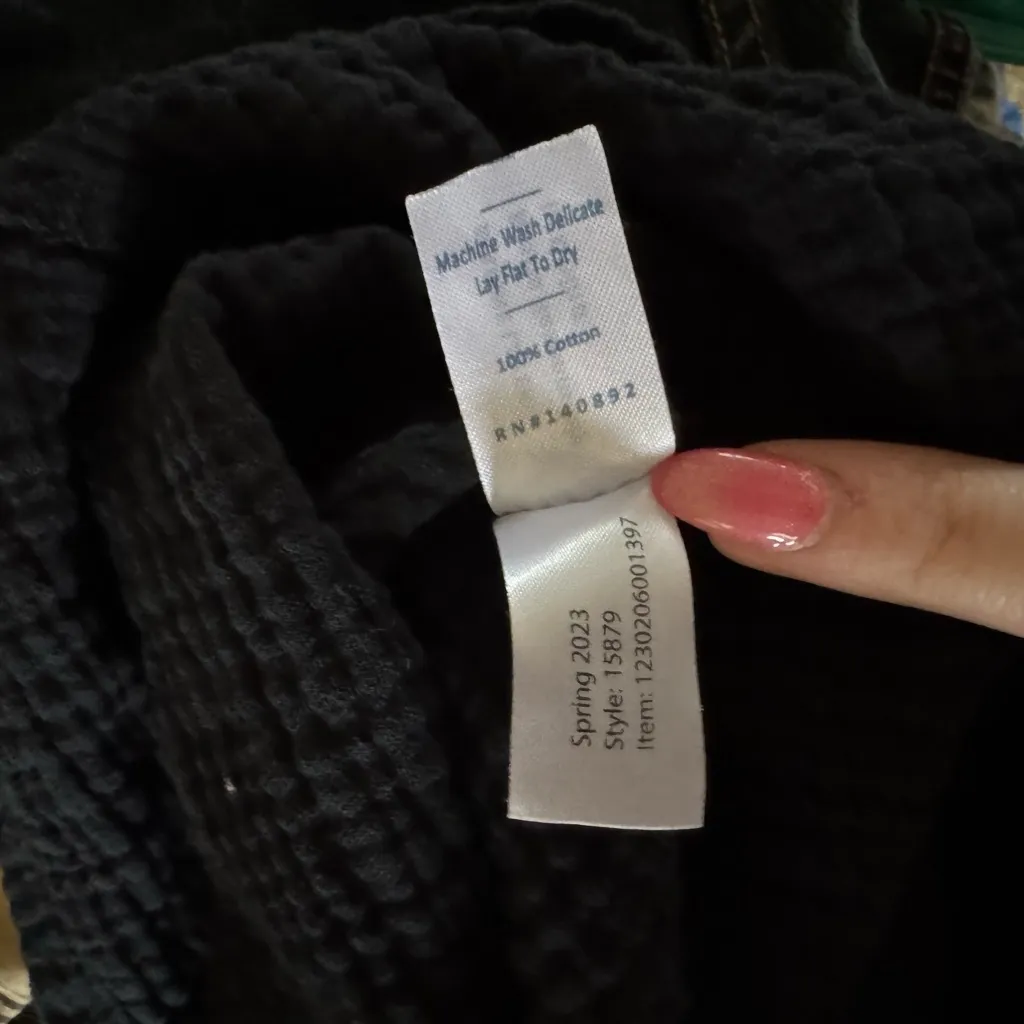 Marine Layer Corinne Maxi Dress Sleeveless 100% Cotton Gauze Black V-neck Medium - Image 7