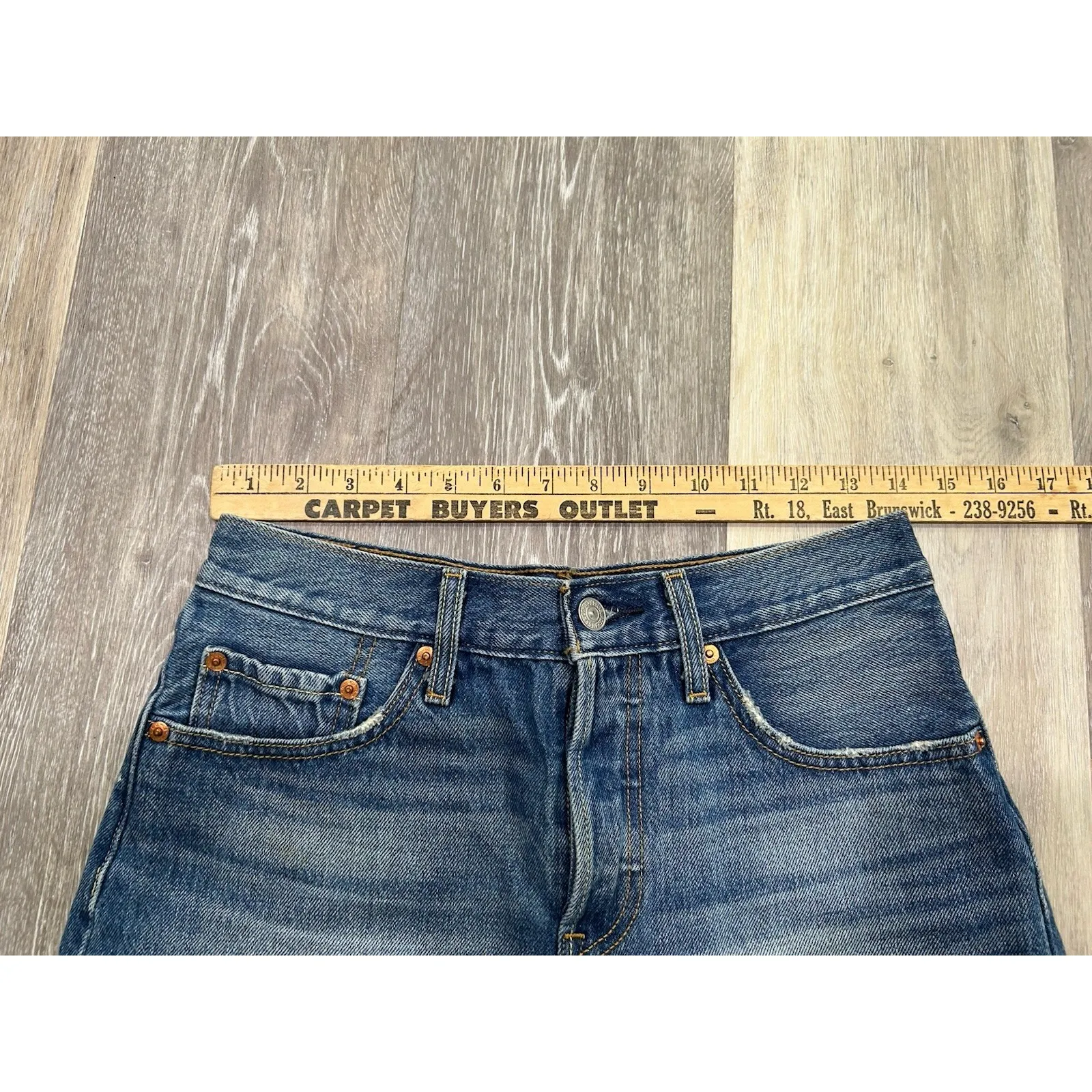 Levis 501 Jorts Denim Jean Shorts Mid Rise Blue Medium Wash Womens Size 26 - Image 5