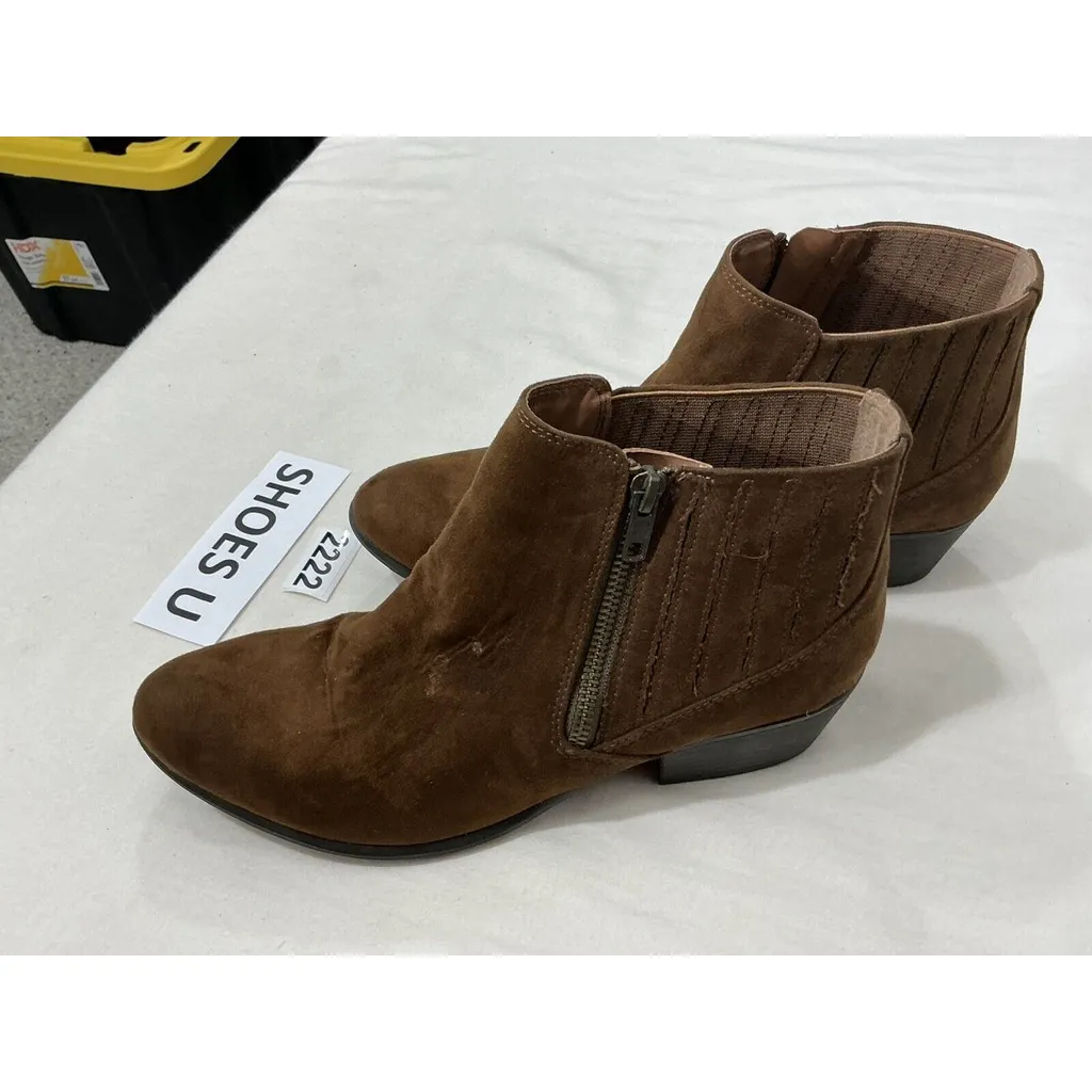 Womans Spirit Tracy Brown Faux Suede Stretch Ankle Boots Size 9 M - Image 3