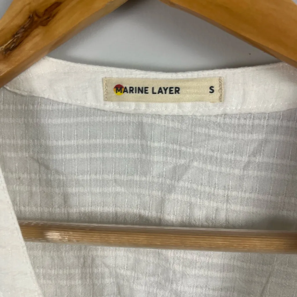 MARINE LAYER  Colette Stripe Cotton Blend Button-Up Top size small - Image 4