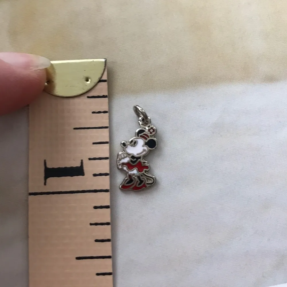 Vintage 40+ Years Enamel and Sterling Silver Minnie Mouse Charm Pendant - Image 2