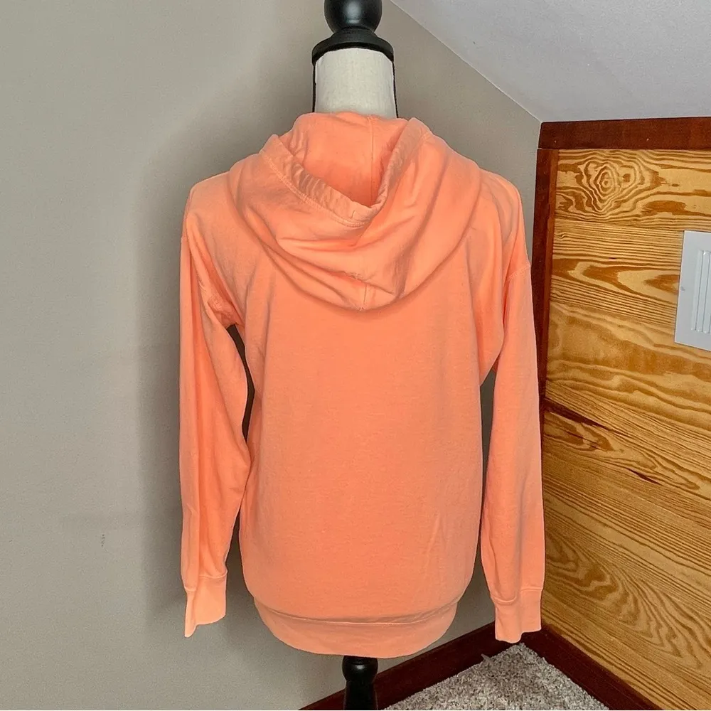 Orange Grey Full Zip Athletic Workout Hoodie Jacket Extra Small - Image 3