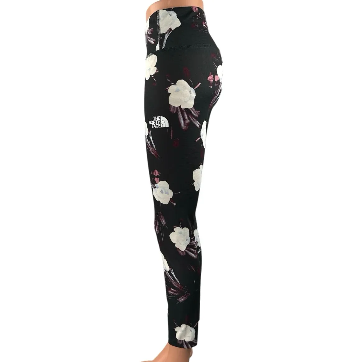 The North Face FD Pro 160 Tight Black Floral Mid Rise Yoga Leggings Pants Size S - Image 2