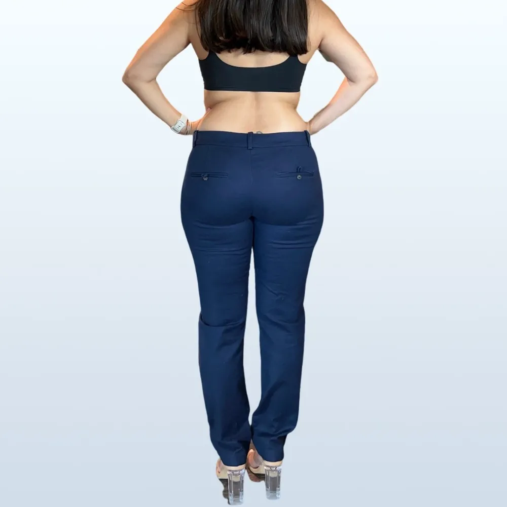 ZARA Basic Navy Blue Low-Rise Dress Pants in Size 04 - Image 3