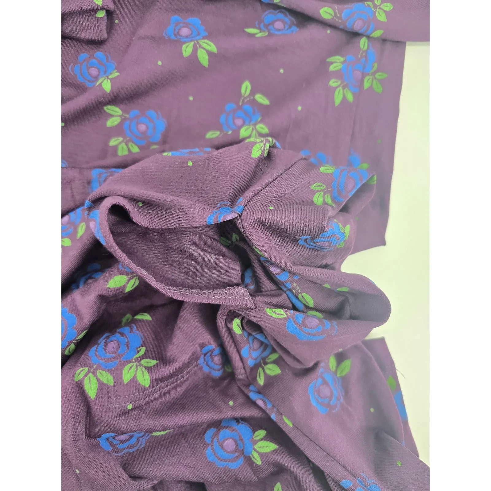 Gudrun Sjoden Purple Rose Print Turtleneck Long Sleeve Midi Dress Small - Image 6