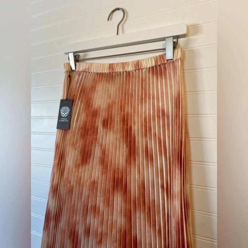 Vince Camuto Safari Tuberose Pink Asymmetrical Hem Pleated Skirt - Image 4