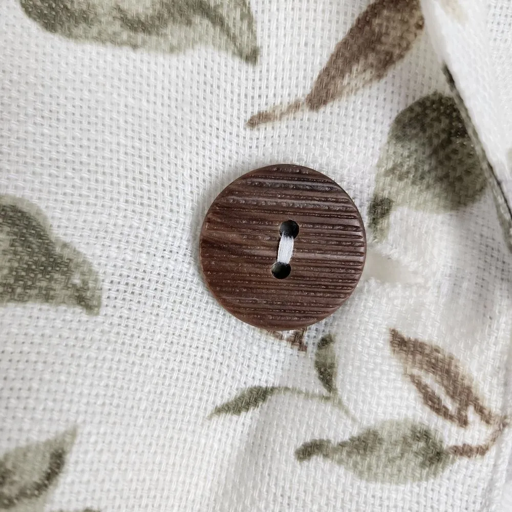 Alice Stuart Cream Floral Blazer Jacket Shoulder Pads USA Made Size M Petite Green - Image 14