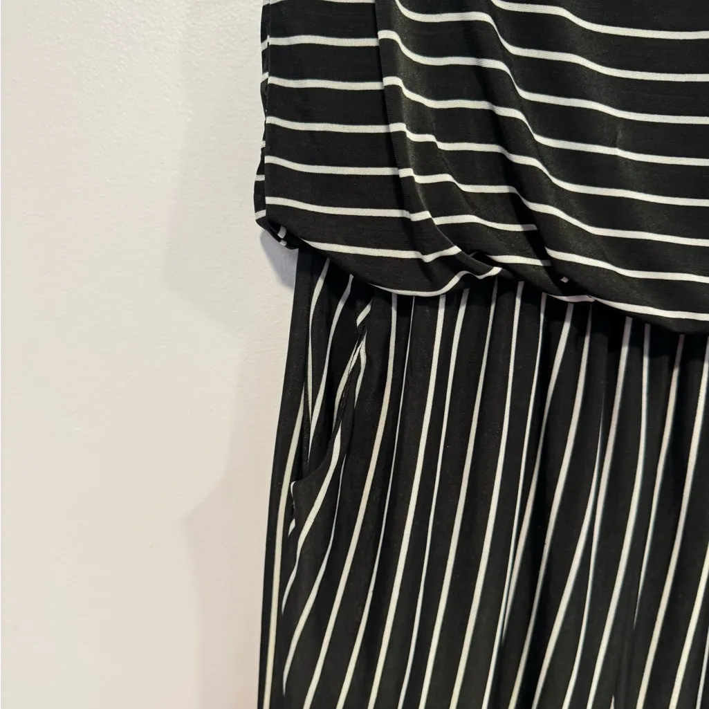 Exist black‎ and white stripe strapless jumpsuit - Image 2