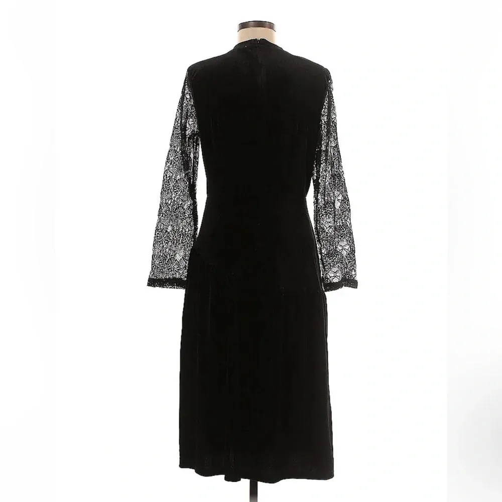 Tricosa Vintage Classic Black Made In France Whimsigoth Cocktail Dress Size L Size L - Image 2